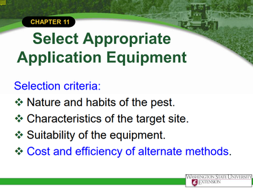 A screenshot of a summary slide from the pesticide application procedures slideshow